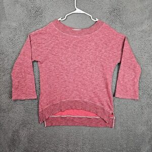 Hard Tail Forever Womens Red Heathered Boat‎ Neck High-Low Pullover Top CV-02 S